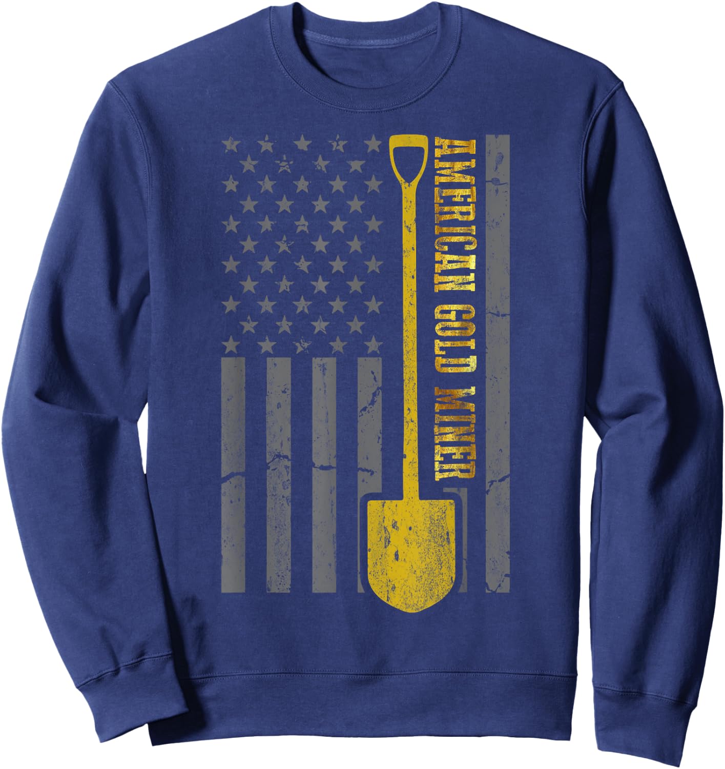 Golden US Flag for American Gold Miner Sweatshirt - Sweatshirt | Navy