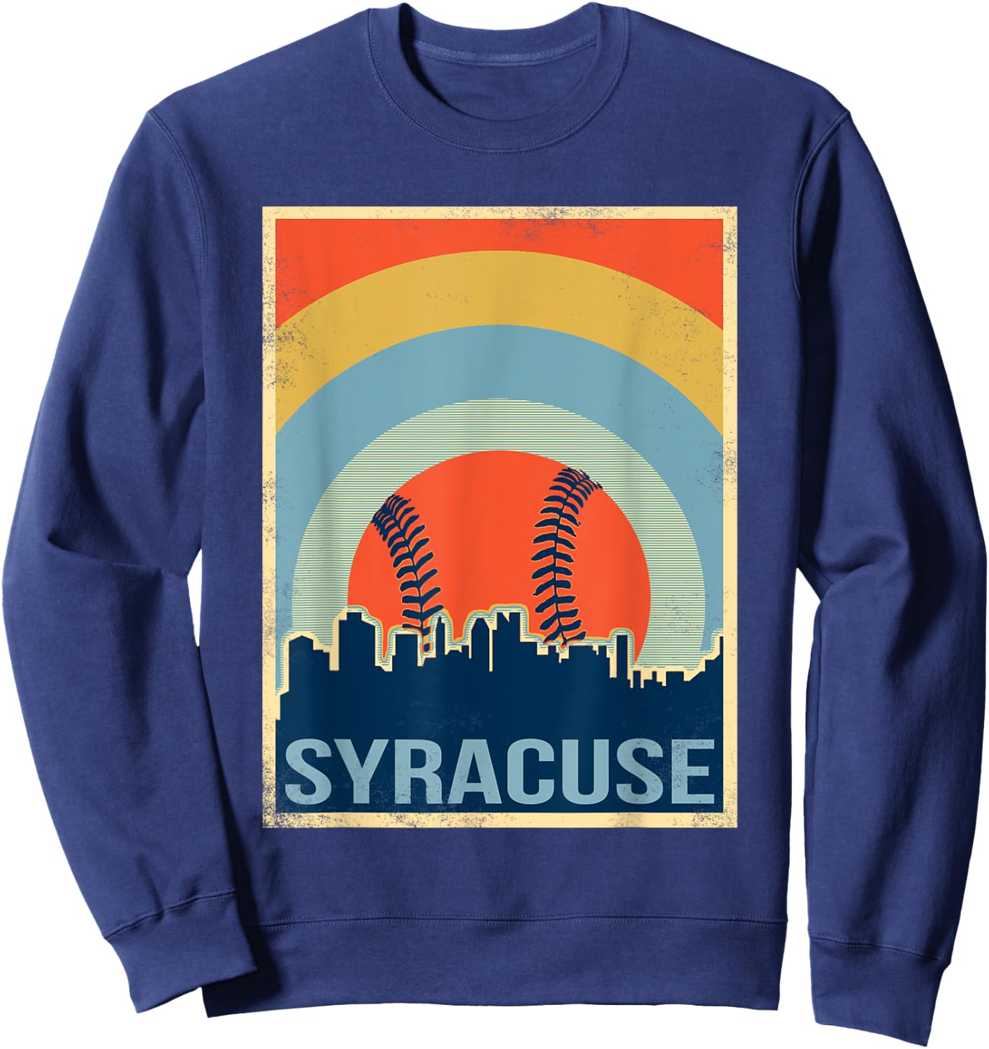 Vintage Syracuse Baseball Softball Shirt Sweatshirt - Sweatshirt | Navy