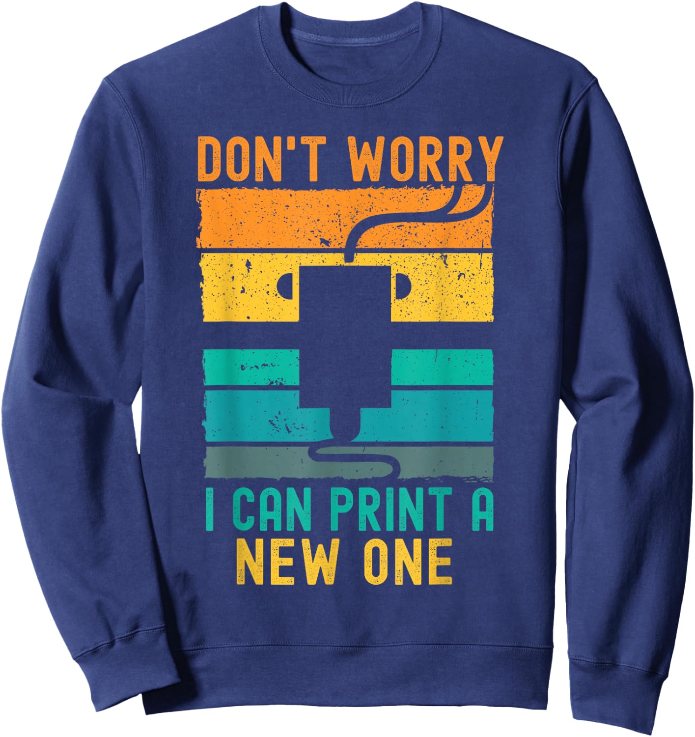3D Printer Vintage Retro Gift for Geeks 3D Printing Sweatshirt - Sweatshirt | Navy