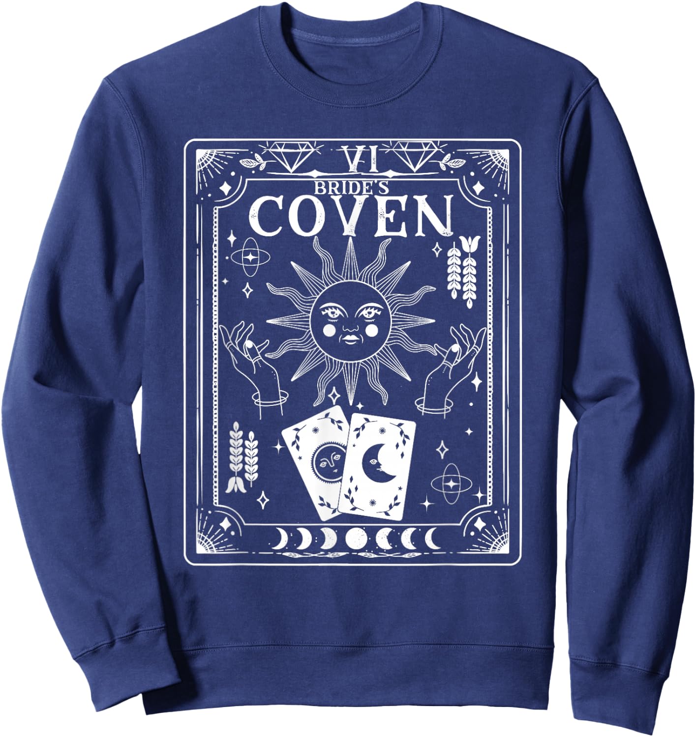 Gothic Witchy Coven Tarot Celestial Bachelorette matching Sweatshirt - Sweatshirt | Navy