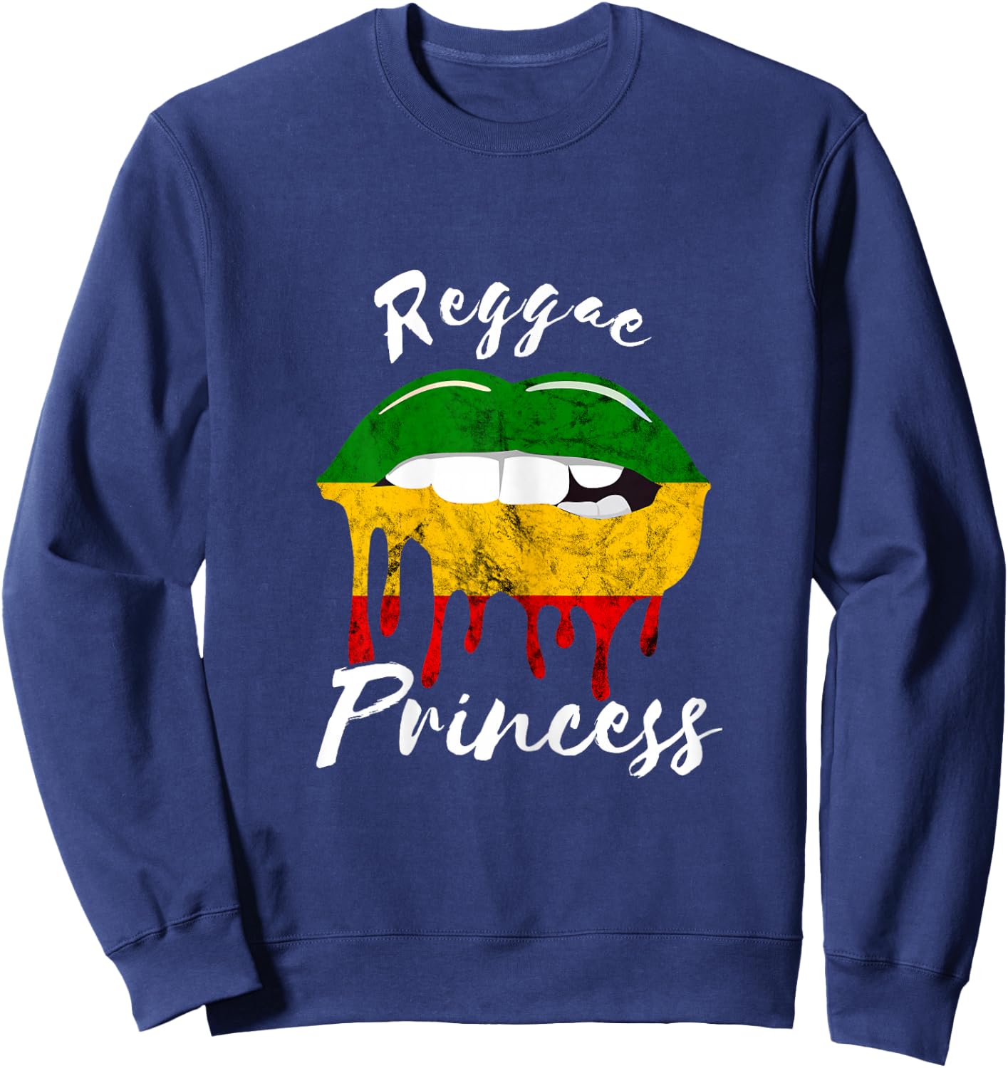 Reggae Princess Lips Rastafari Roots Reggaeton Sweatshirt - Sweatshirt | Navy