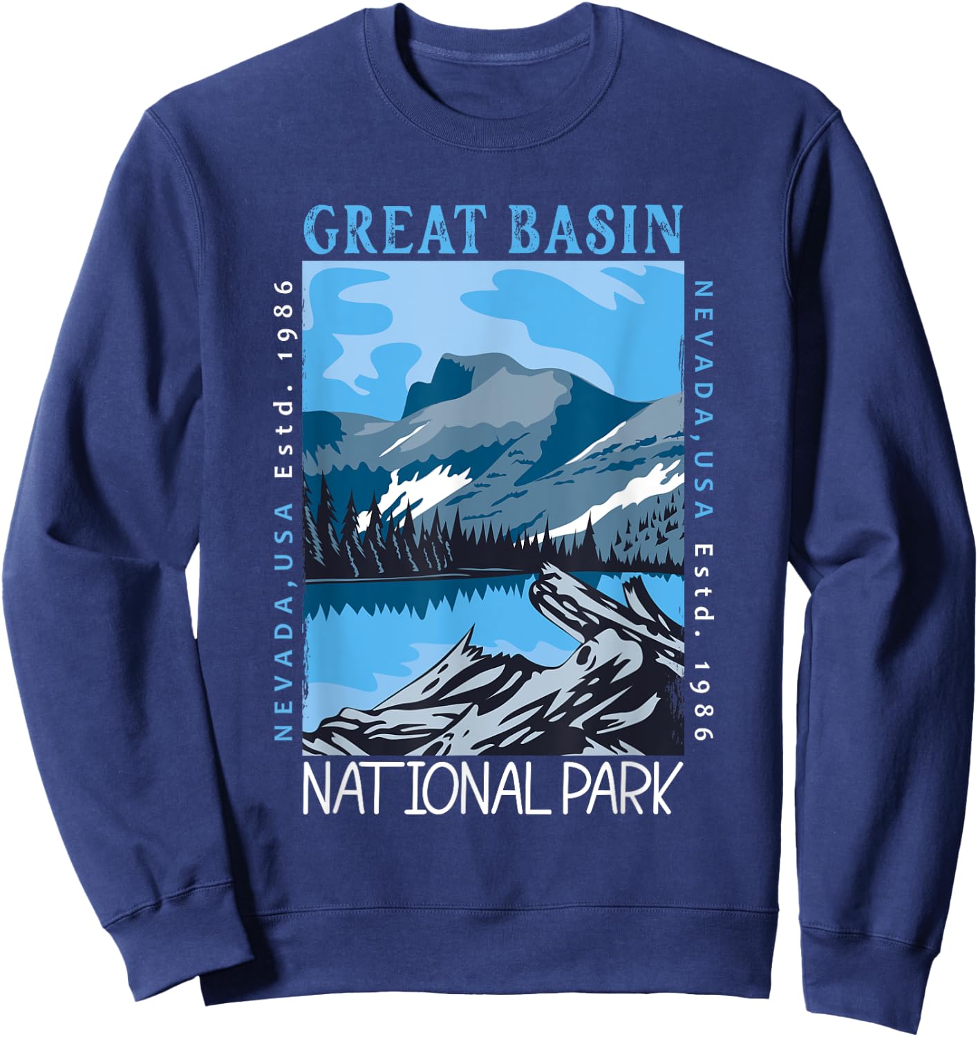 Great Basin National Park Nevada Distressed Vintage Sweatshirt - Sweatshirt | Navy