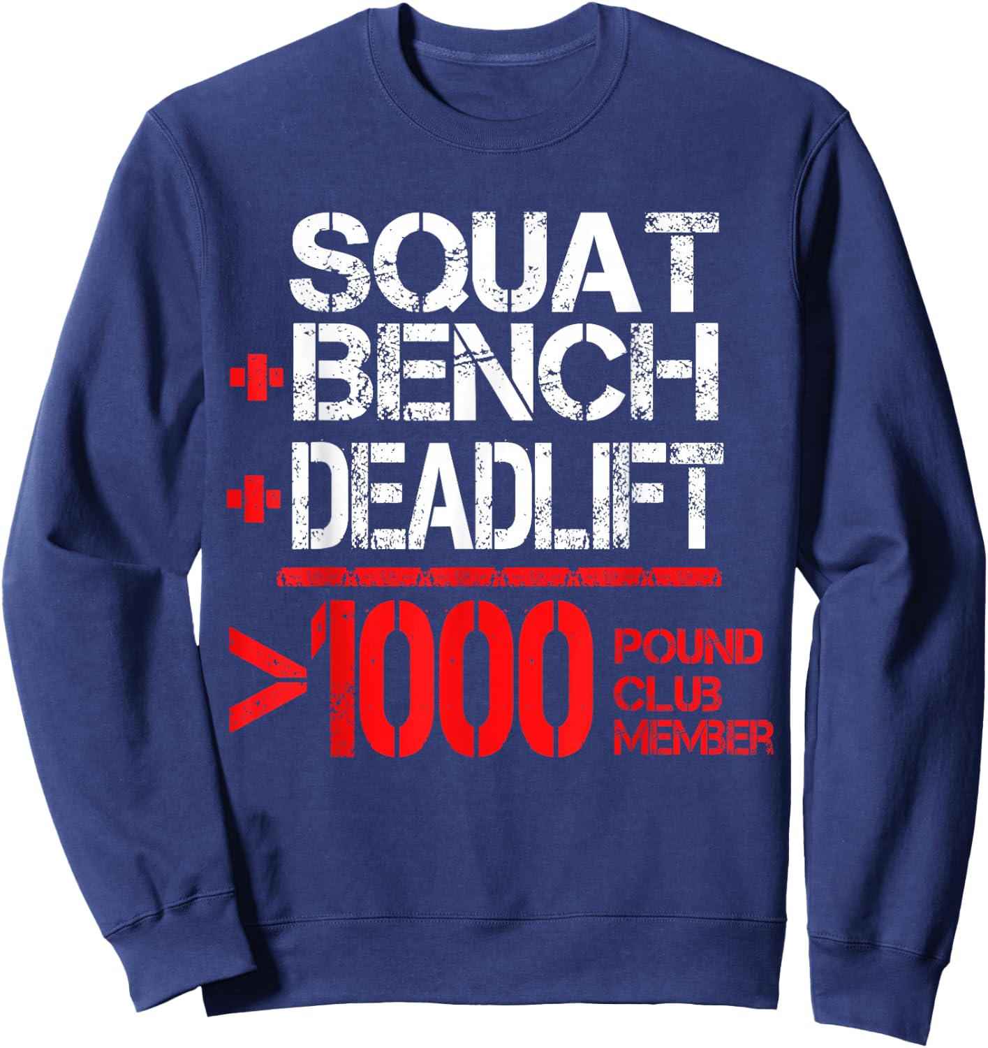 1000 Pound Club Member Powerlifting Sweatshirt - Sweatshirt | Navy