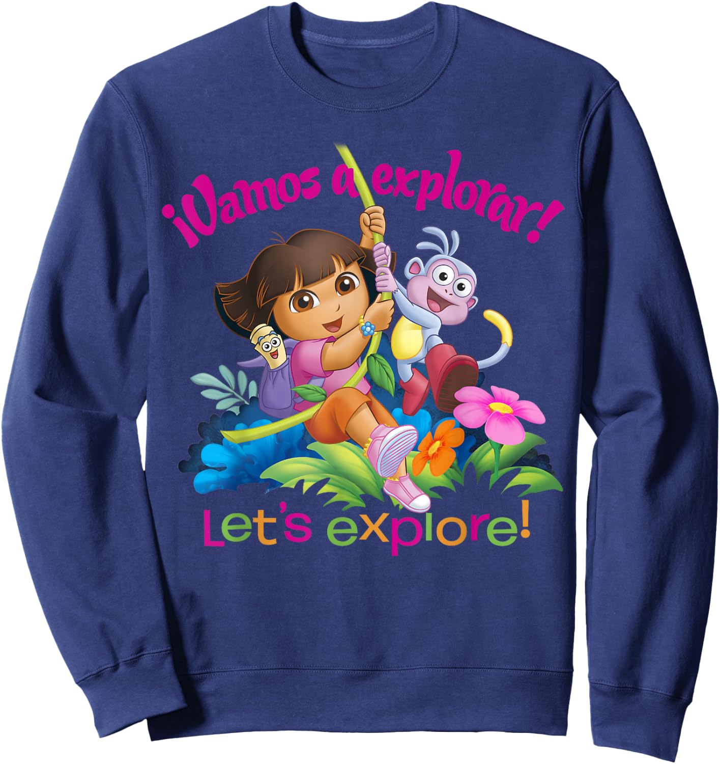 Dora The Explorer Vamanos A Explorar! Dora and Boots Small Sweatshirt - Sweatshirt | Navy