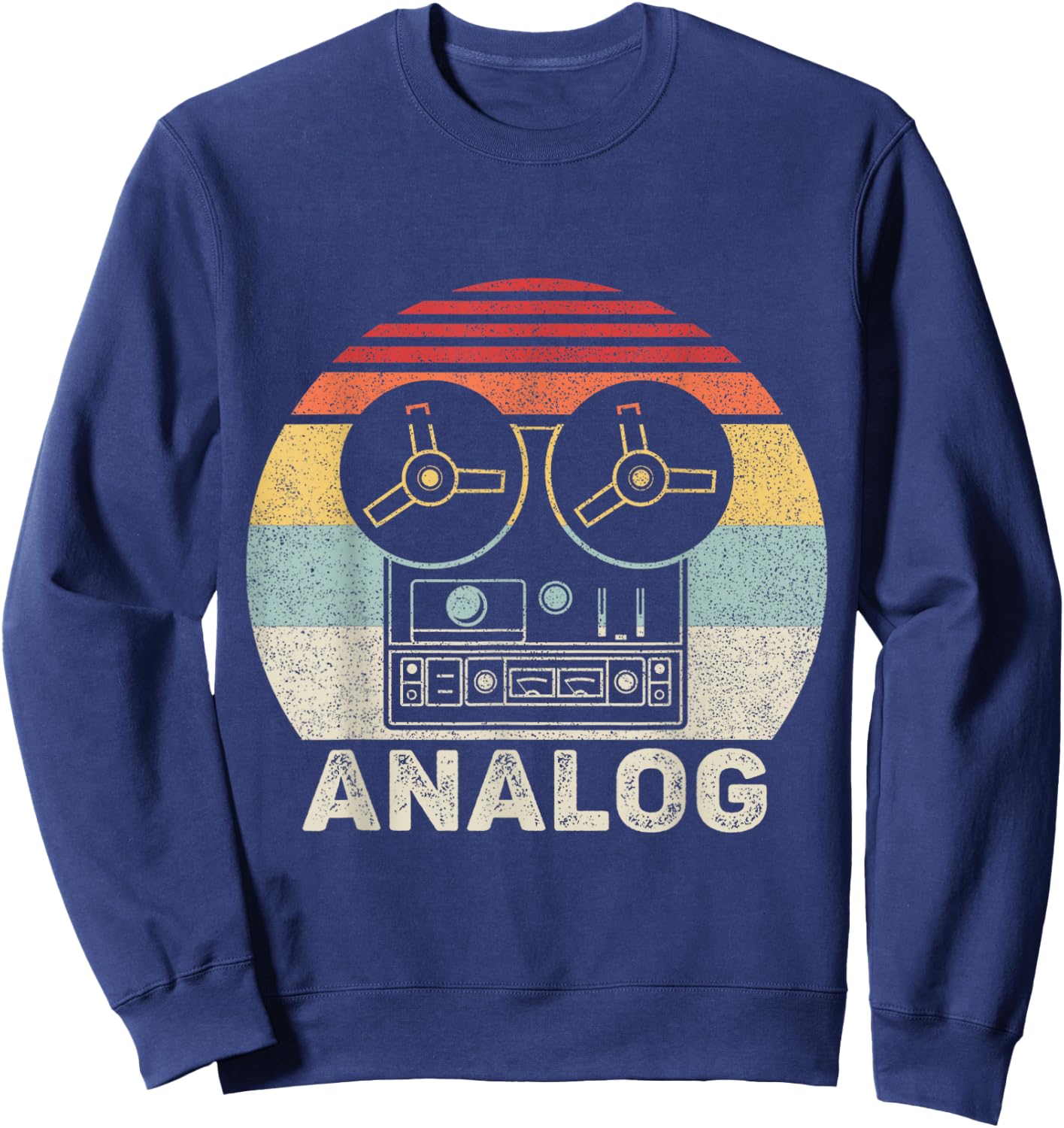 Vintage Retro Reel To Reel Analog Audio Sound Engineer Sweatshirt - Sweatshirt | Navy