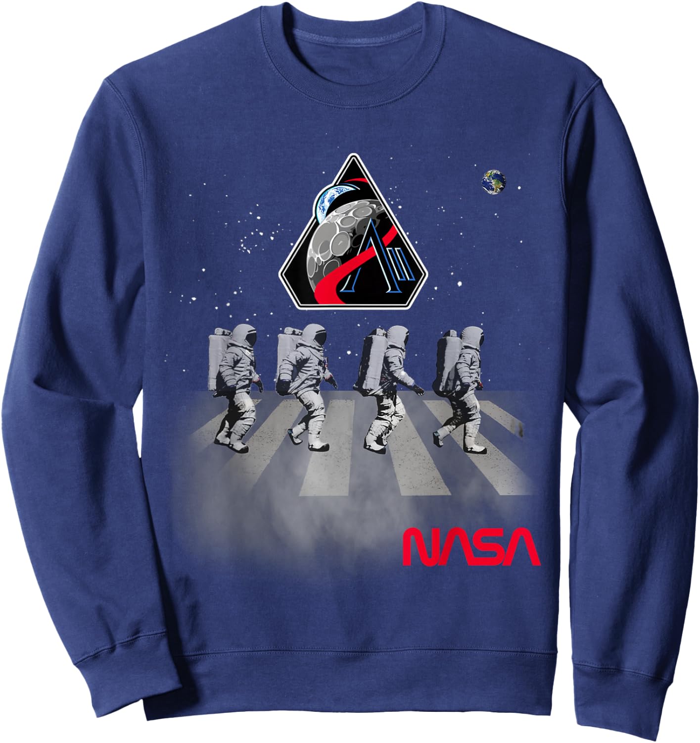 NASA Artemis II Mission Astronauts Walking in Space Sweatshirt - Sweatshirt | Navy