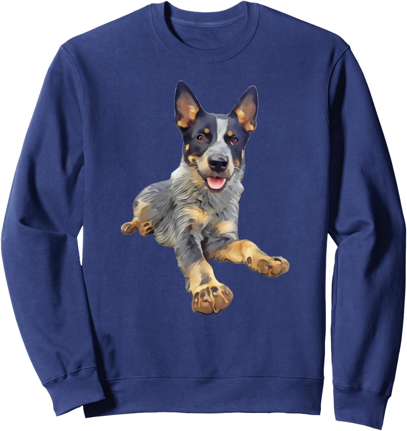 Queensland Heeler Blue Laying Down Sweatshirt - Sweatshirt | Navy