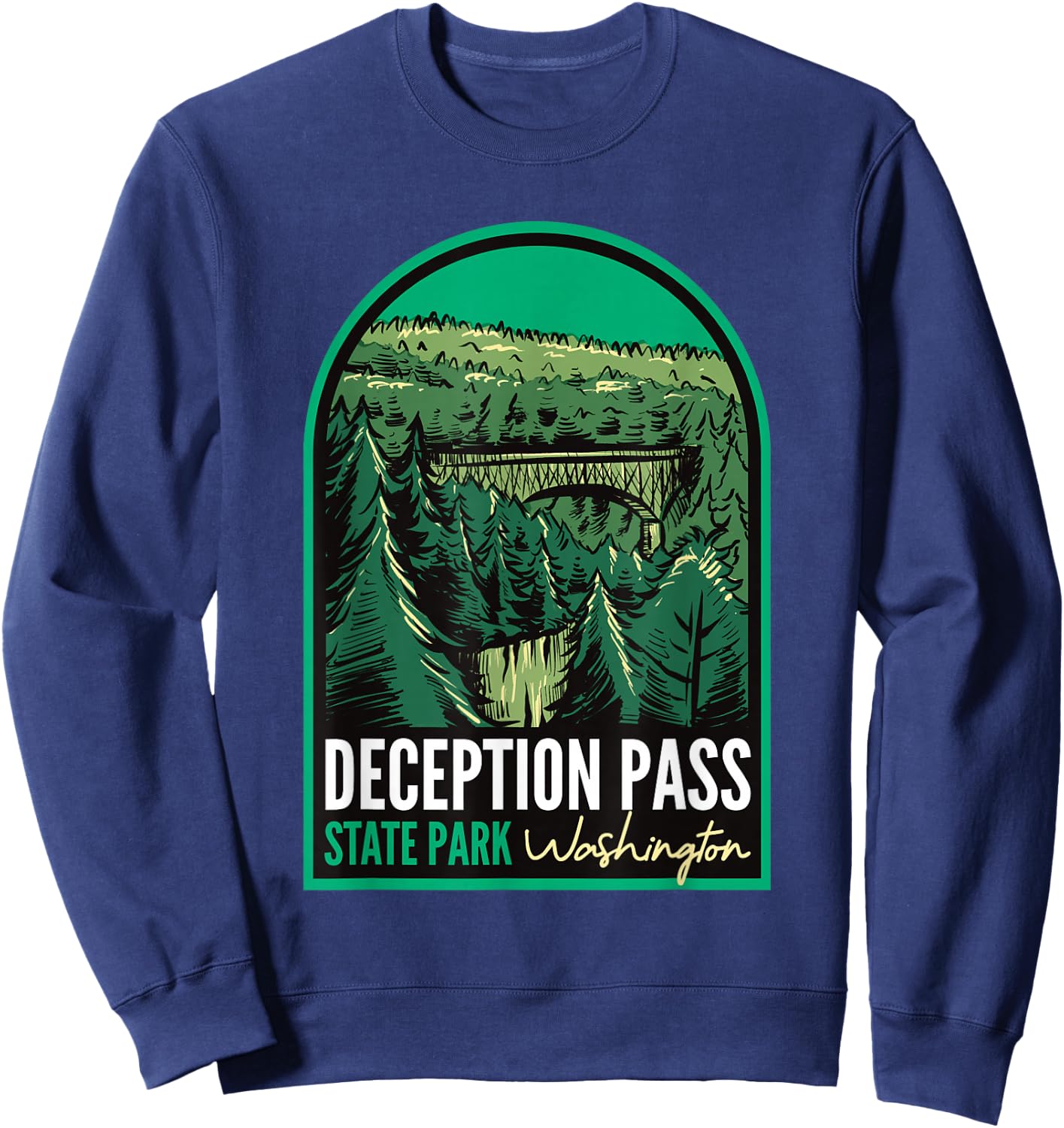 Deception Pass State Park Washington Sweatshirt - Sweatshirt | Navy