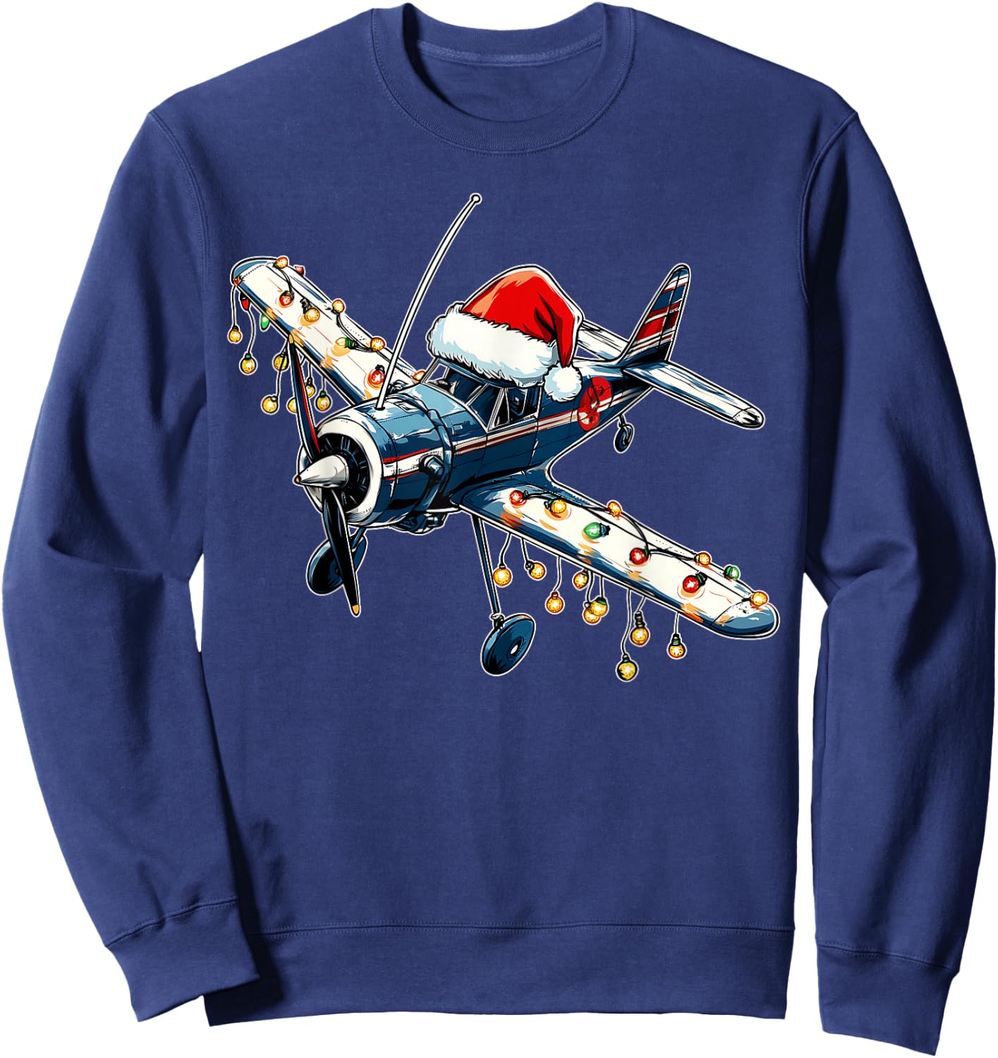RC Airplane Model Flight Pilot Christmas Hat Xmas Sweatshirt - Sweatshirt | Navy