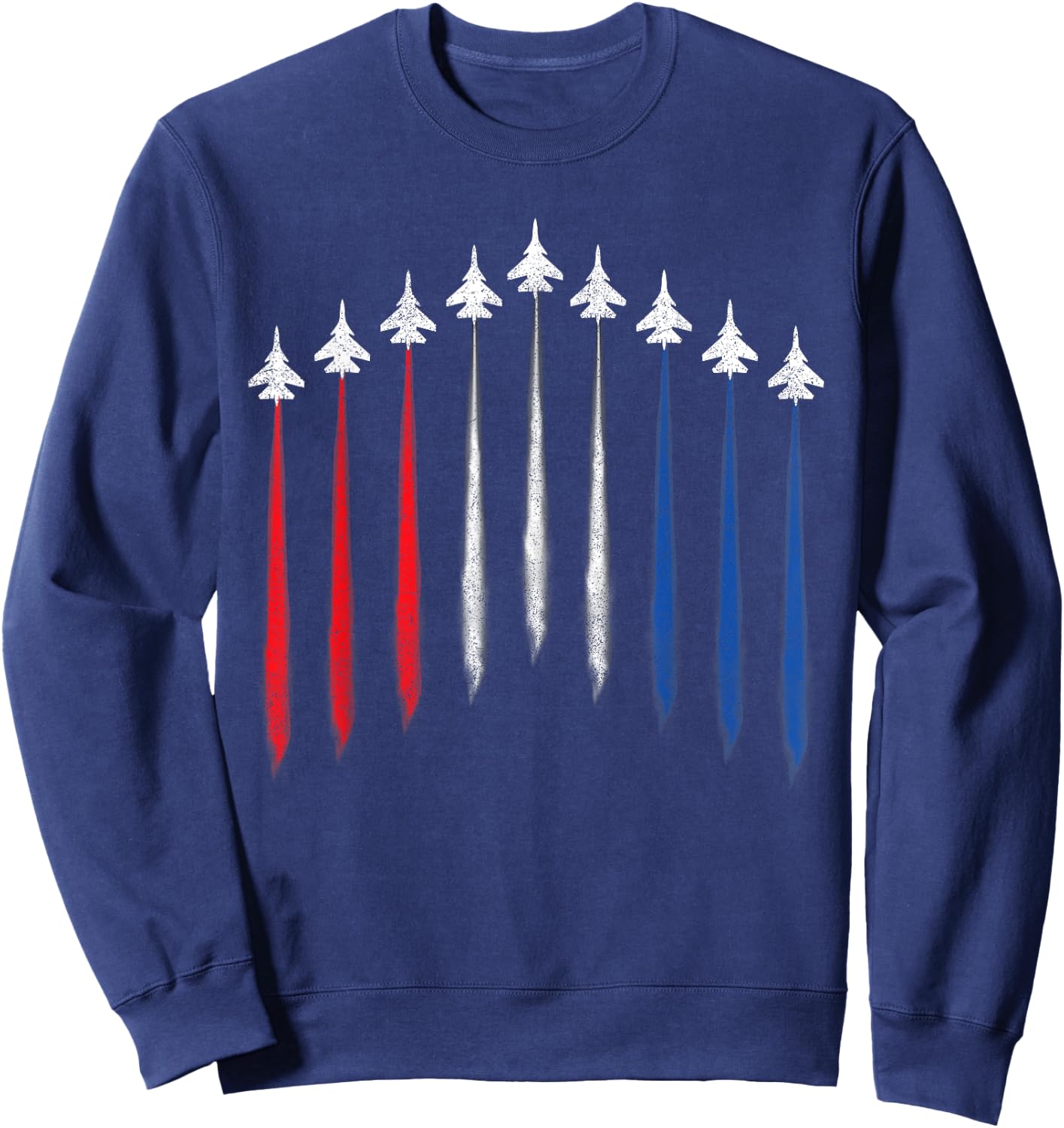 Fighter Jet American Flag Men 4th Of July Patriotic Sweatshirt - Sweatshirt | Navy