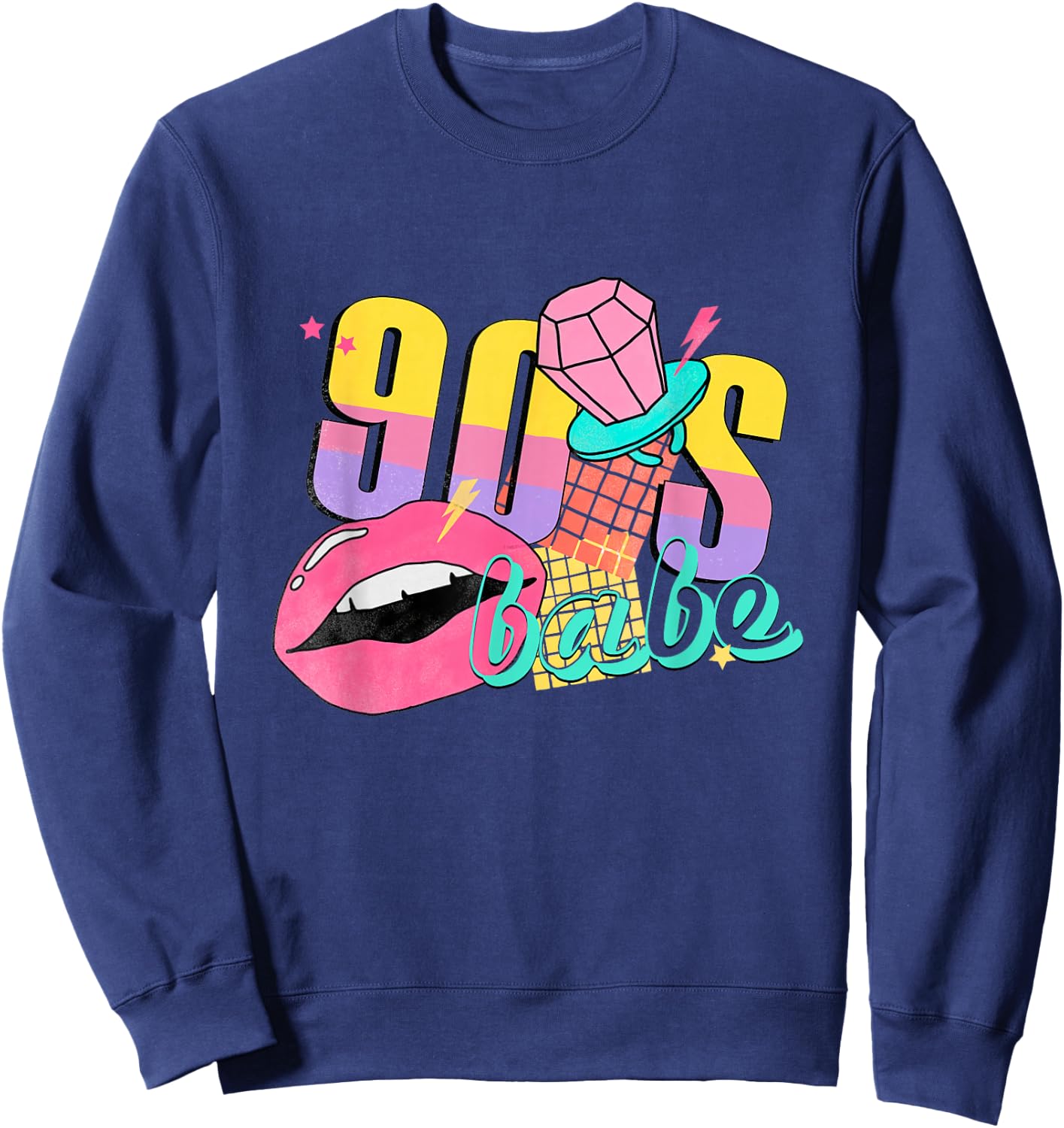 90's Bride Bridesmaids 90s Theme Bachelorette Matching Women Sweatshirt - Sweatshirt | Navy