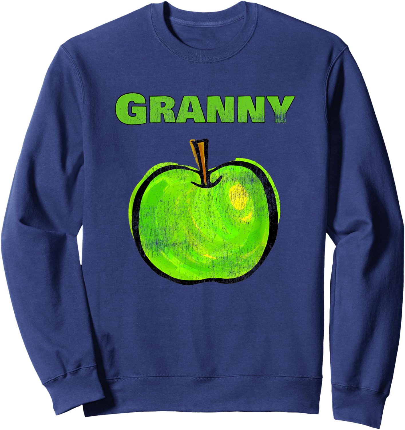 Granny Green Apple Grandmother Baking Fruit Funny T Shirt Sweatshirt - Sweatshirt | Navy