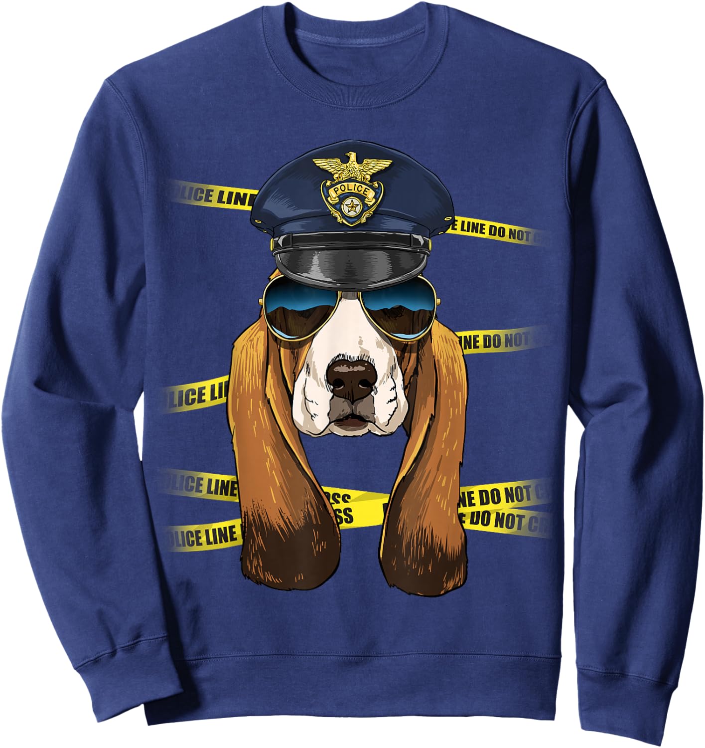 Basset Hound Police Basset Hound K-9 Dog Lover Sweatshirt - Sweatshirt | Navy