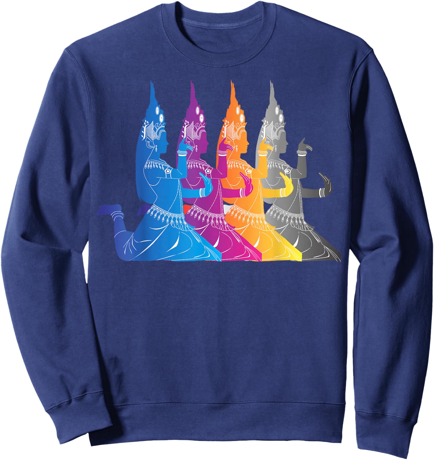 Southeast Asian Colorful Traditional Dance Thailand Cambodia Sweatshirt - Sweatshirt | Navy