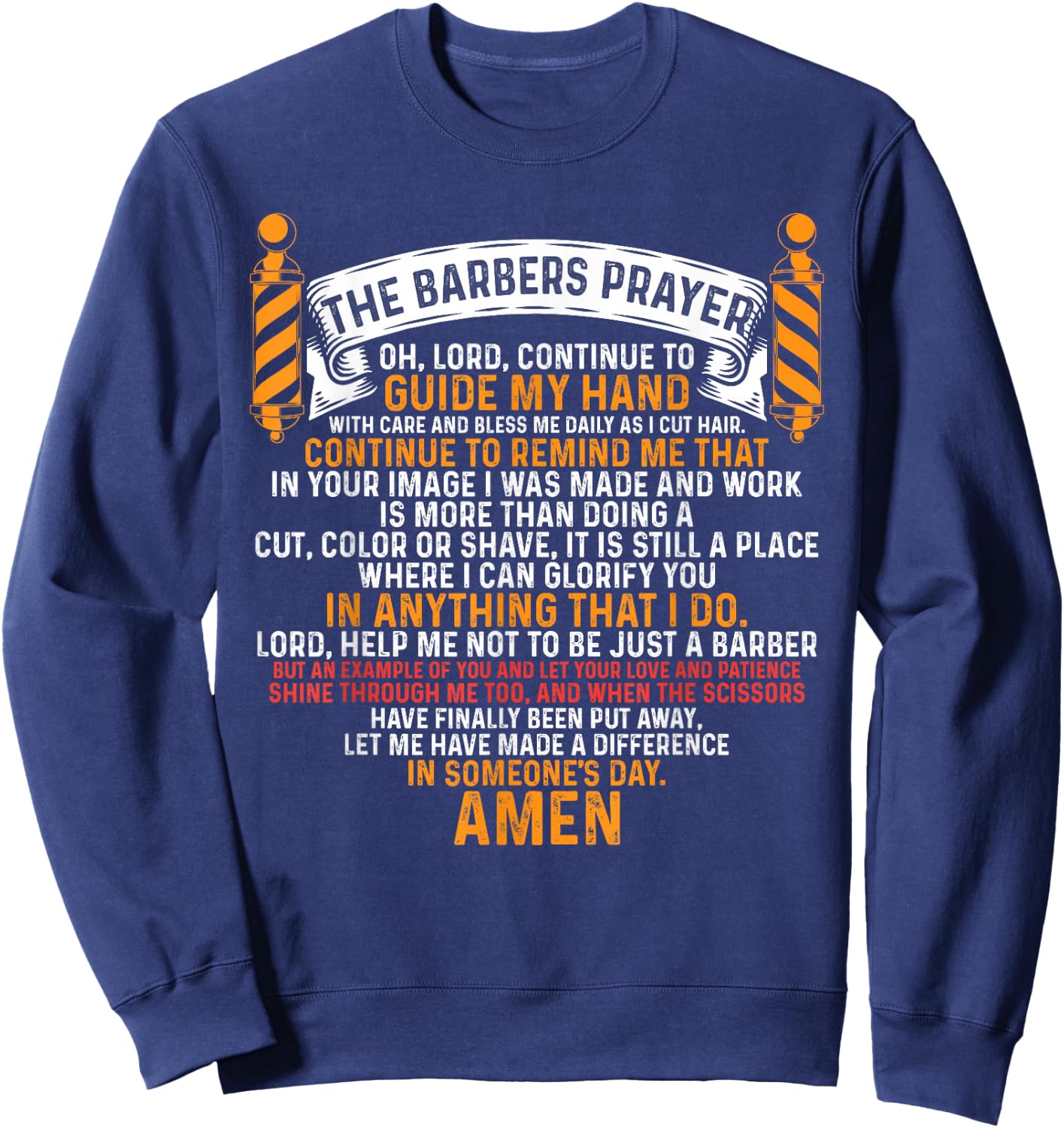 The Barber's Prayer Men Barbershop Hairdresser Sweatshirt - Sweatshirt | Navy