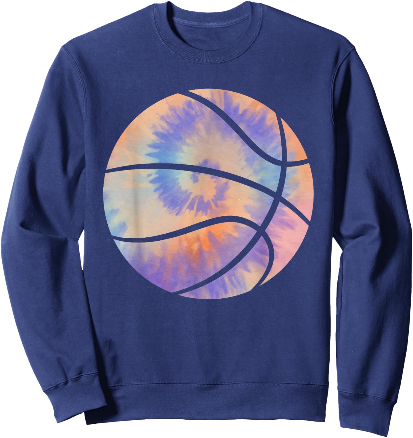 Basketball Tie Dye Colorful Rainbow Basketball Player Lover Sweatshirt - Sweatshirt | Navy