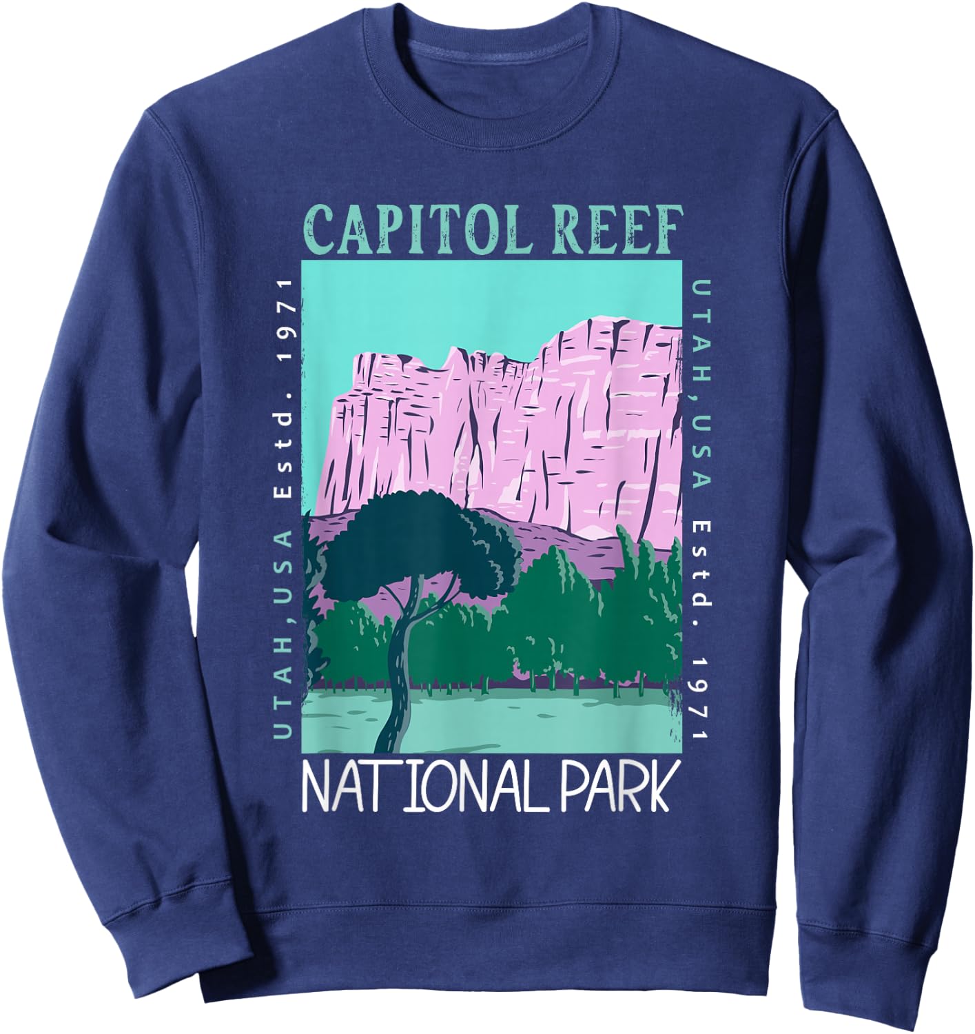 Capitol Reef National Park Utah Vintage Sweatshirt - Sweatshirt | Navy