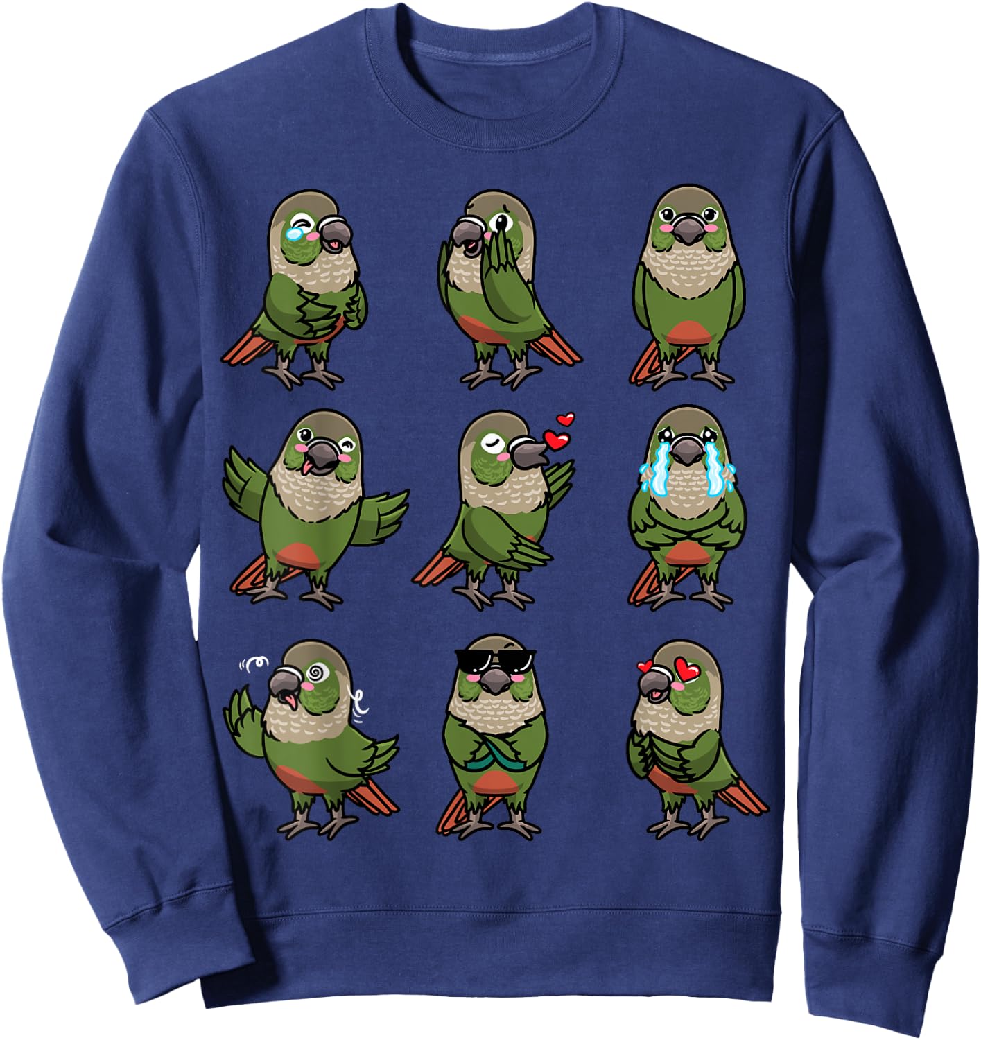 Green Cheek Conure Green-cheeked Parakeet Bird Parrot Sweatshirt - Sweatshirt | Navy