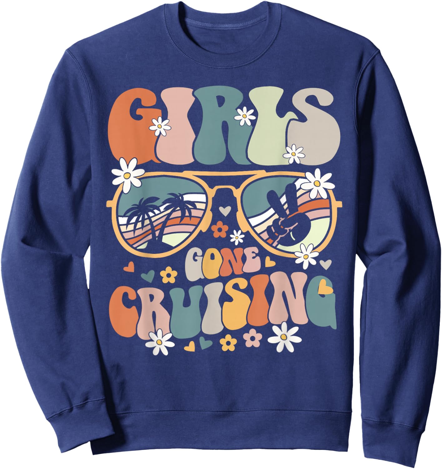 Cruise Squad Matching Girls Gone Cruising 2025 Women Girls Sweatshirt - Sweatshirt | Navy
