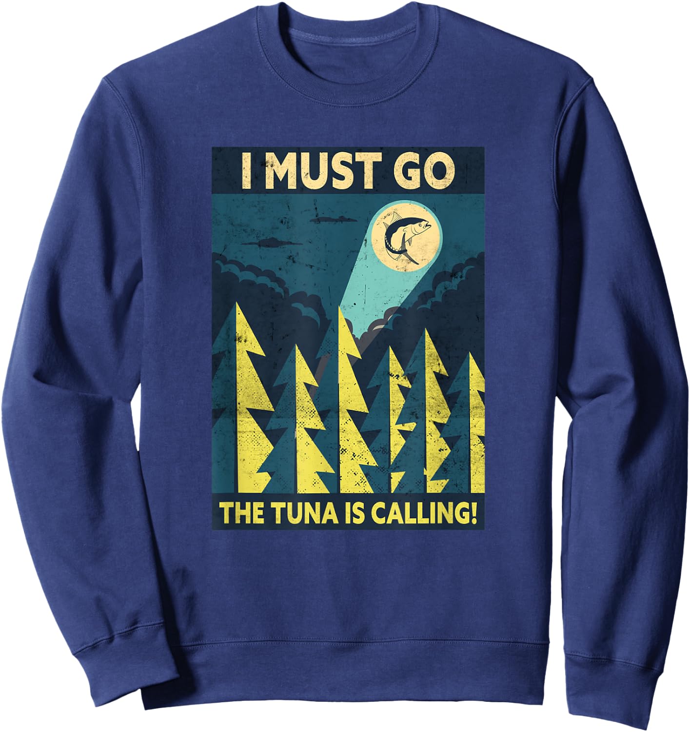 Ich Muss Gehen Der Tuna Ruft | Fishing Funny Fisherman Sweatshirt - Sweatshirt | Navy
