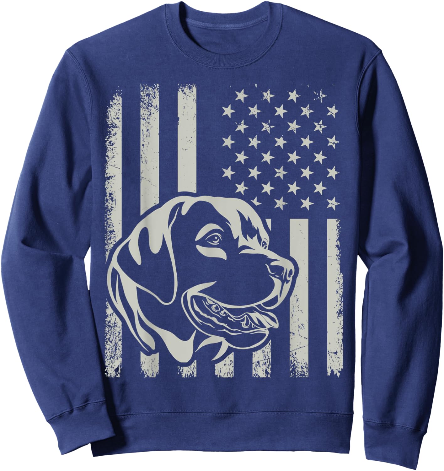 Proud Patriotic Labrador Retriever Owner Lover American Flag Kids Men Sweatshirt - Sweatshirt | Navy