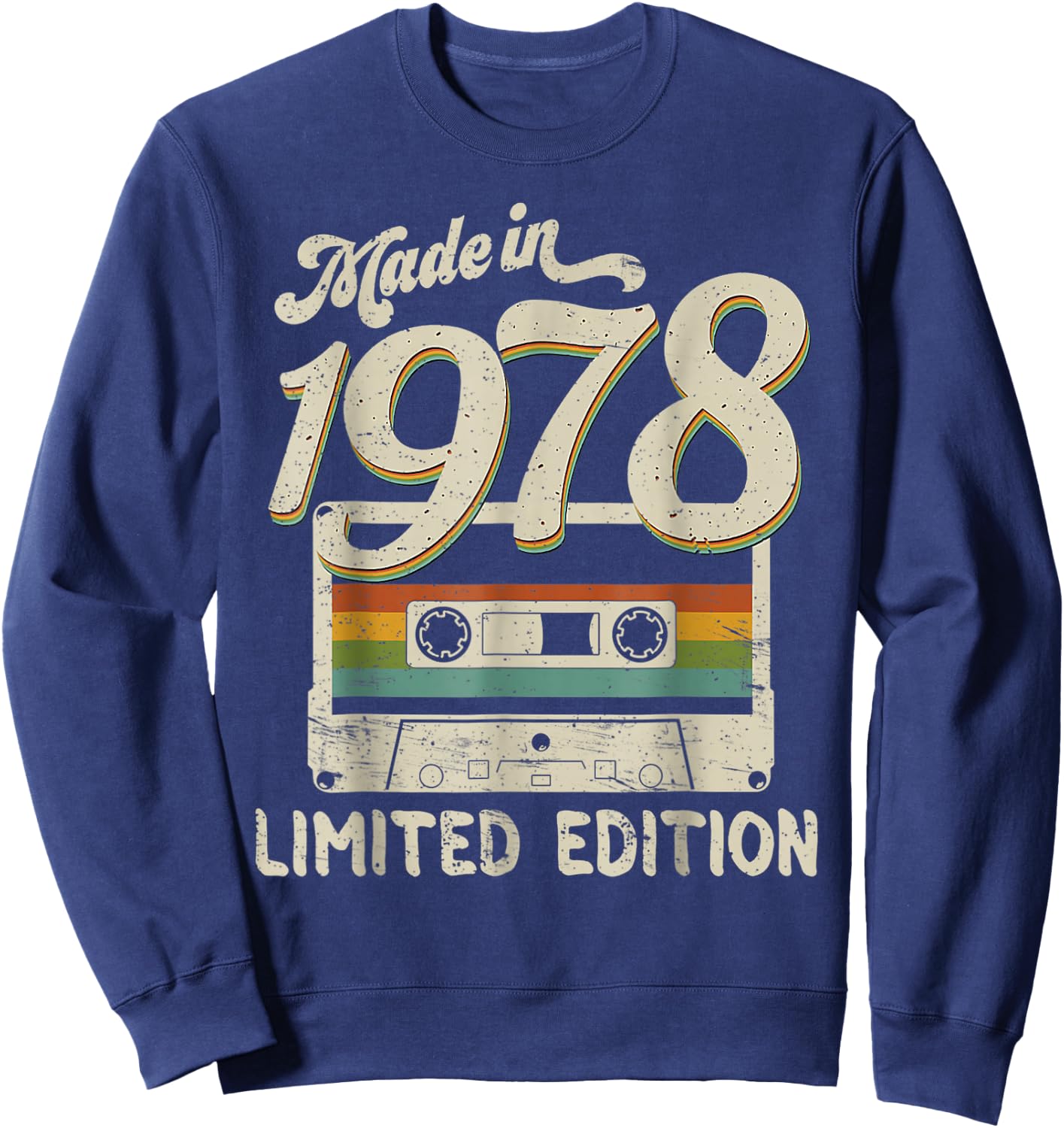 Made in 1978 Limited Edition 43rd Birthday Vintage Cassette Sweatshirt - Sweatshirt | Navy