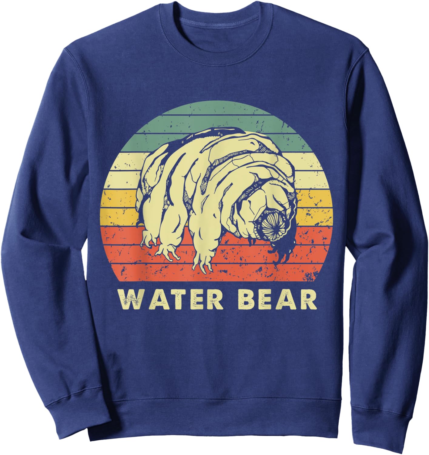 Tardigrade Water Bear Science Microbiology Vintage Retro Sweatshirt - Sweatshirt | Navy