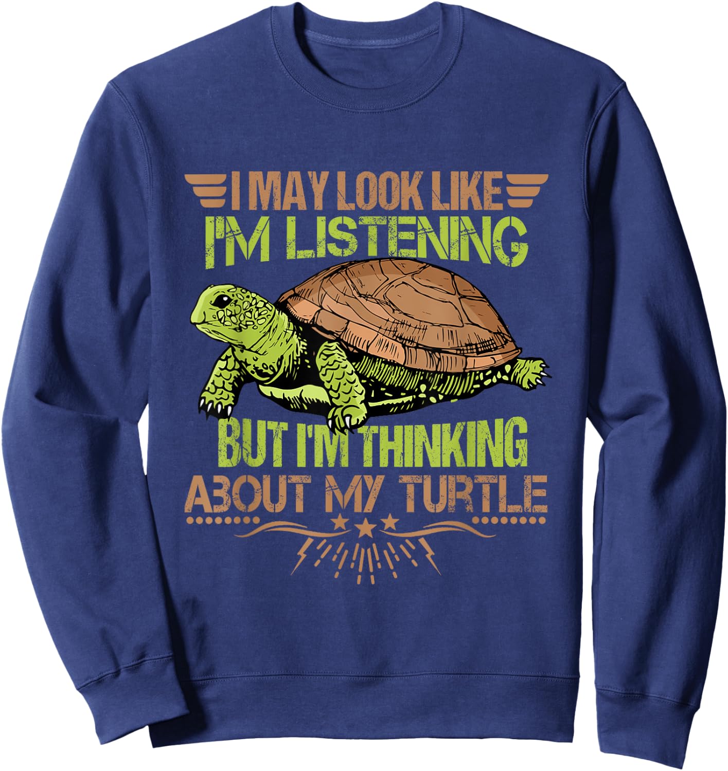 Turtle Lover Kids Tortoise Turtle Owner Men Turtle Sweatshirt - Sweatshirt | Navy