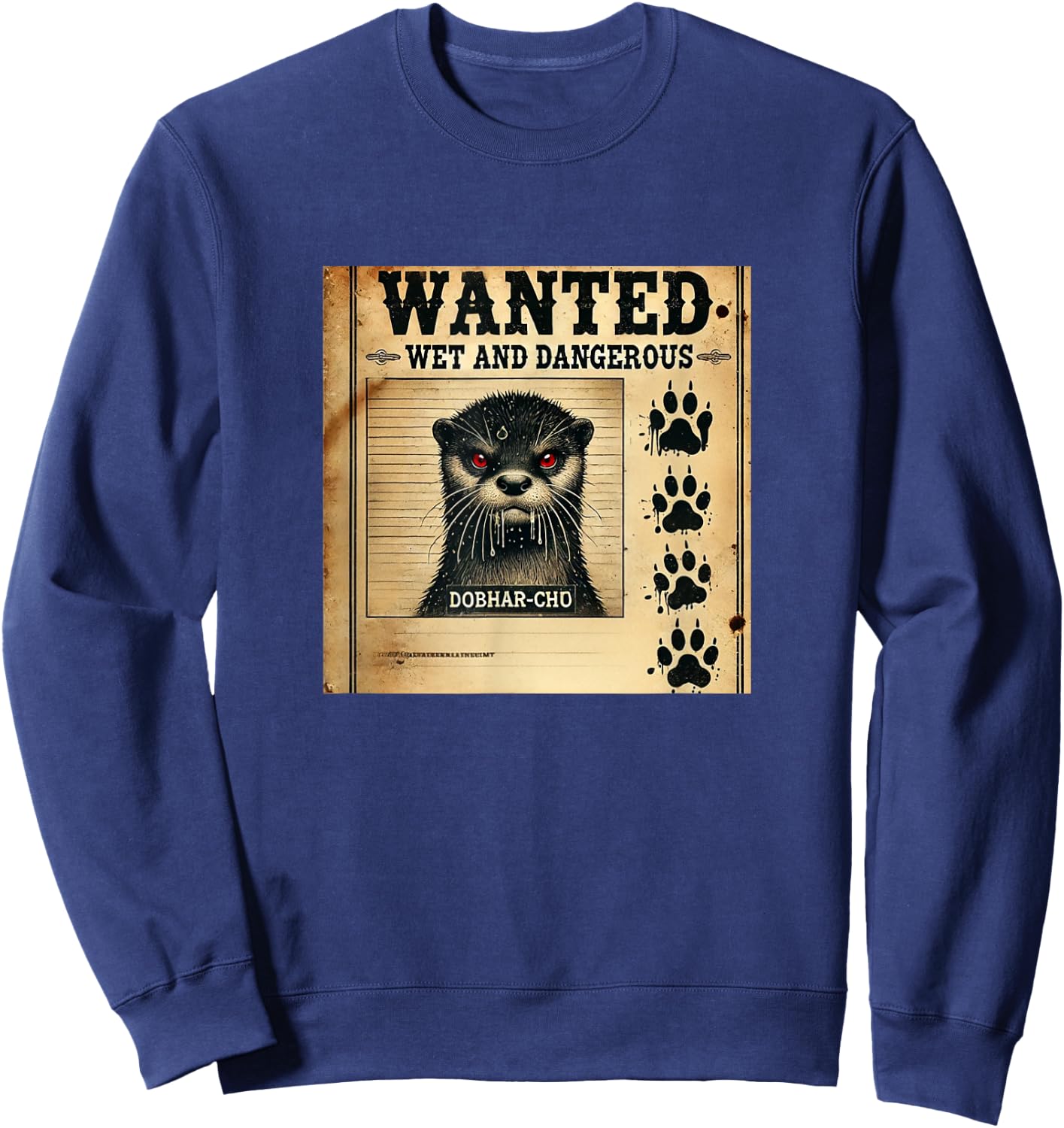 Dobhar Chu The Irish Cryptid - Funny Graphic Design Sweatshirt - Sweatshirt | Navy