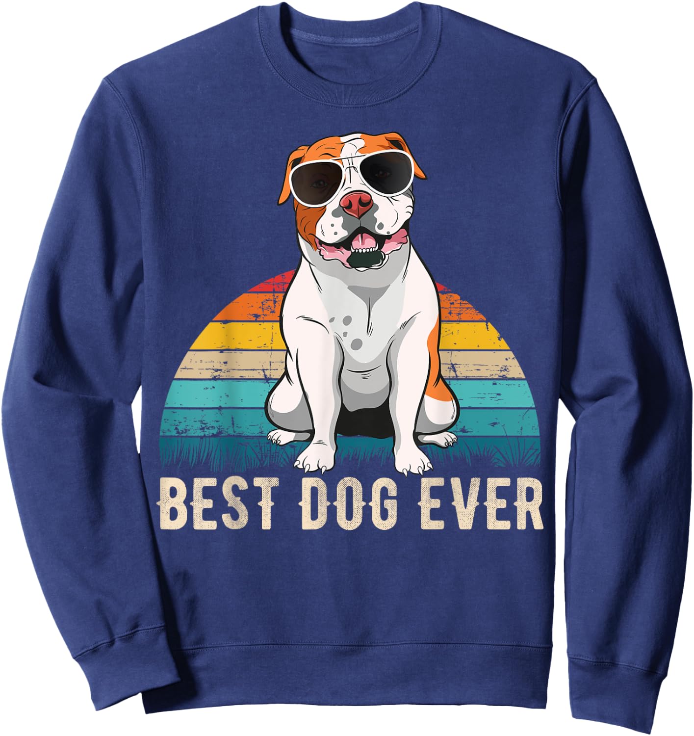 American Bulldog Old Southern White Bulldog Men Women Girls Kids Sweatshirt - Sweatshirt | Navy