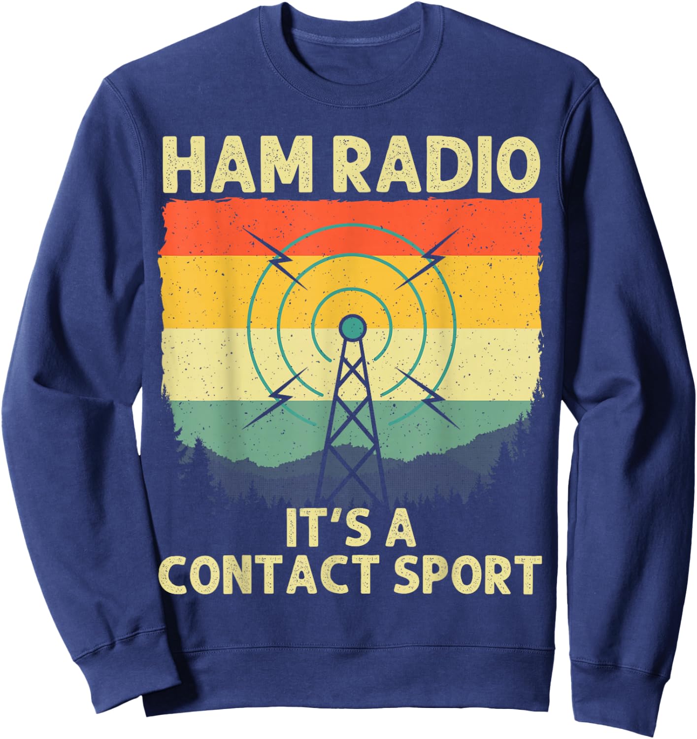 Ham Radio Art Women Amateur Radio Operator CB Radio Sweatshirt - Sweatshirt | Navy