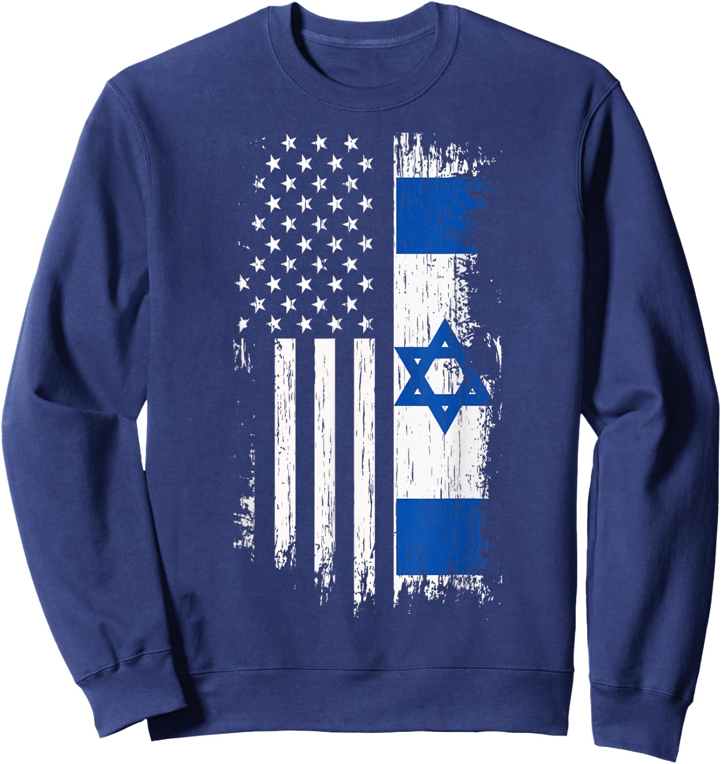Israeli American Flag - Pride Israel USA Shirt Sweatshirt - Sweatshirt | Navy