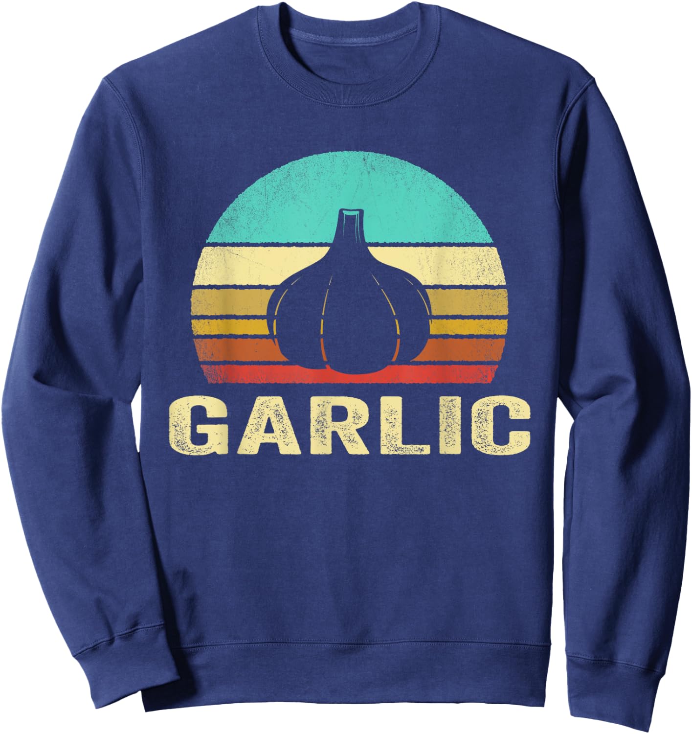 Vintage Garlic Shirt Sunset Sweatshirt - Sweatshirt | Navy