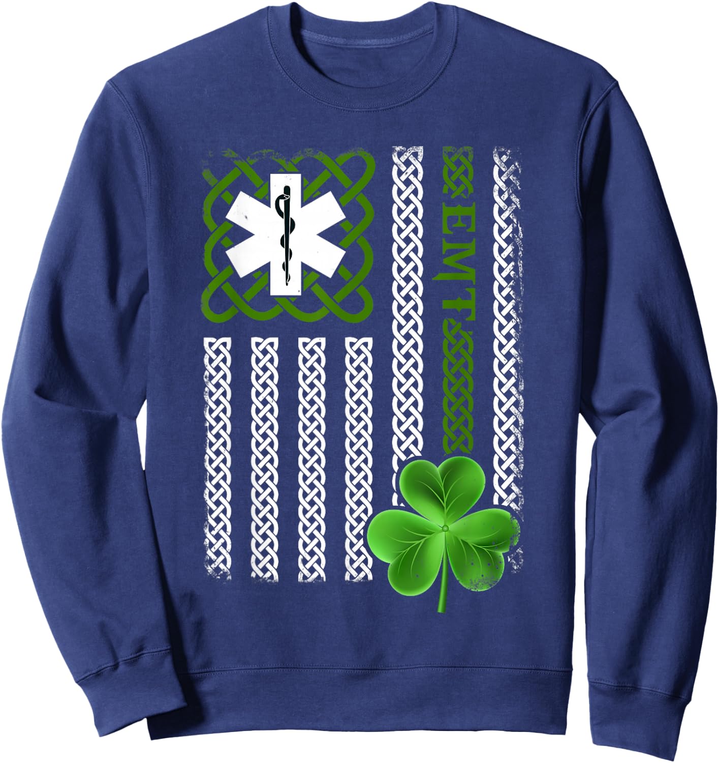 Funny EMS EMT Paramedic Gift St Patricks Day Shirts Sweatshirt - Sweatshirt | Navy