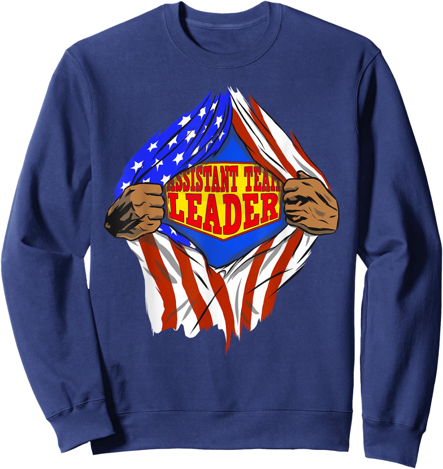 Funny Super Assistant Team Leader Hero Job Sweatshirt - Sweatshirt | Navy
