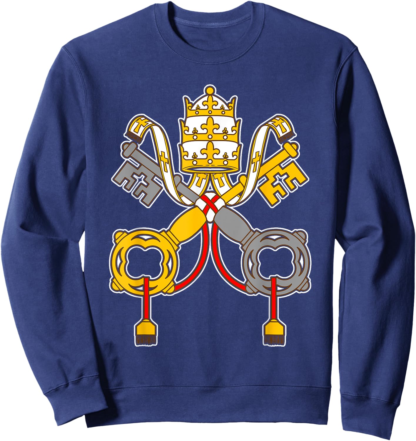 St Peter Shirt - Vintage Catholic t Art keys to the kingdom Sweatshirt - Sweatshirt | Navy