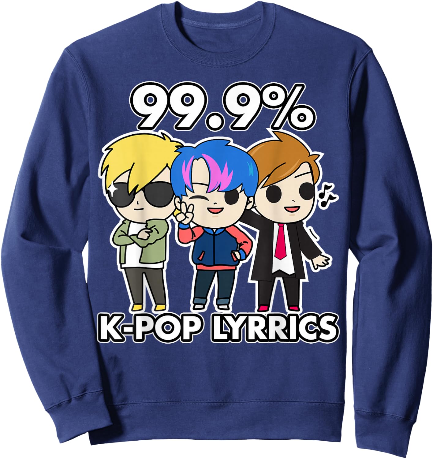 K-Pop 99.9% K-Pop Lyrics Sweatshirt - Sweatshirt | Navy