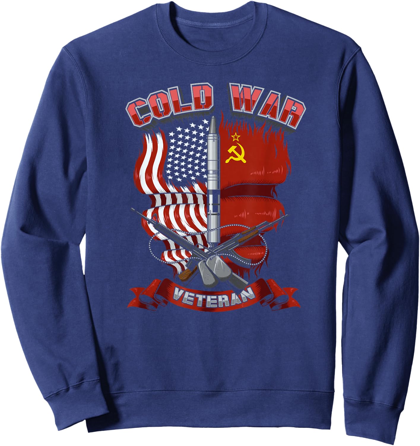 Cold War Veteran Flag Sweatshirt - Sweatshirt | Navy