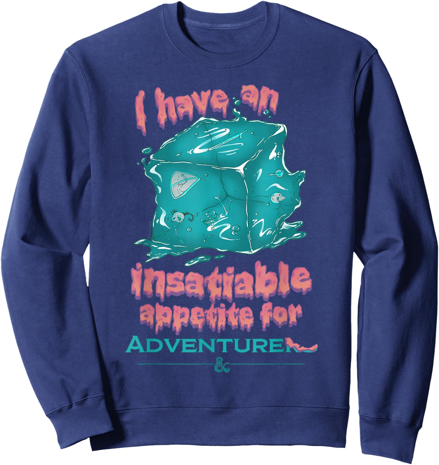 Dungeons & Dragons Insatiable Appetite for Adventure Sweatshirt - Sweatshirt | Navy