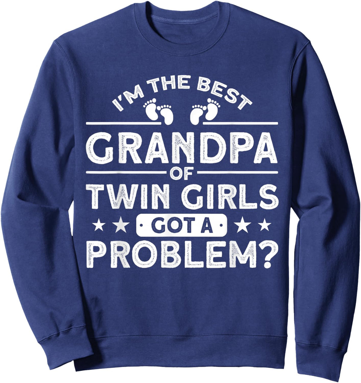Best Grandpa Of Twin Girls Grandad Family Sweatshirt - Sweatshirt | Navy