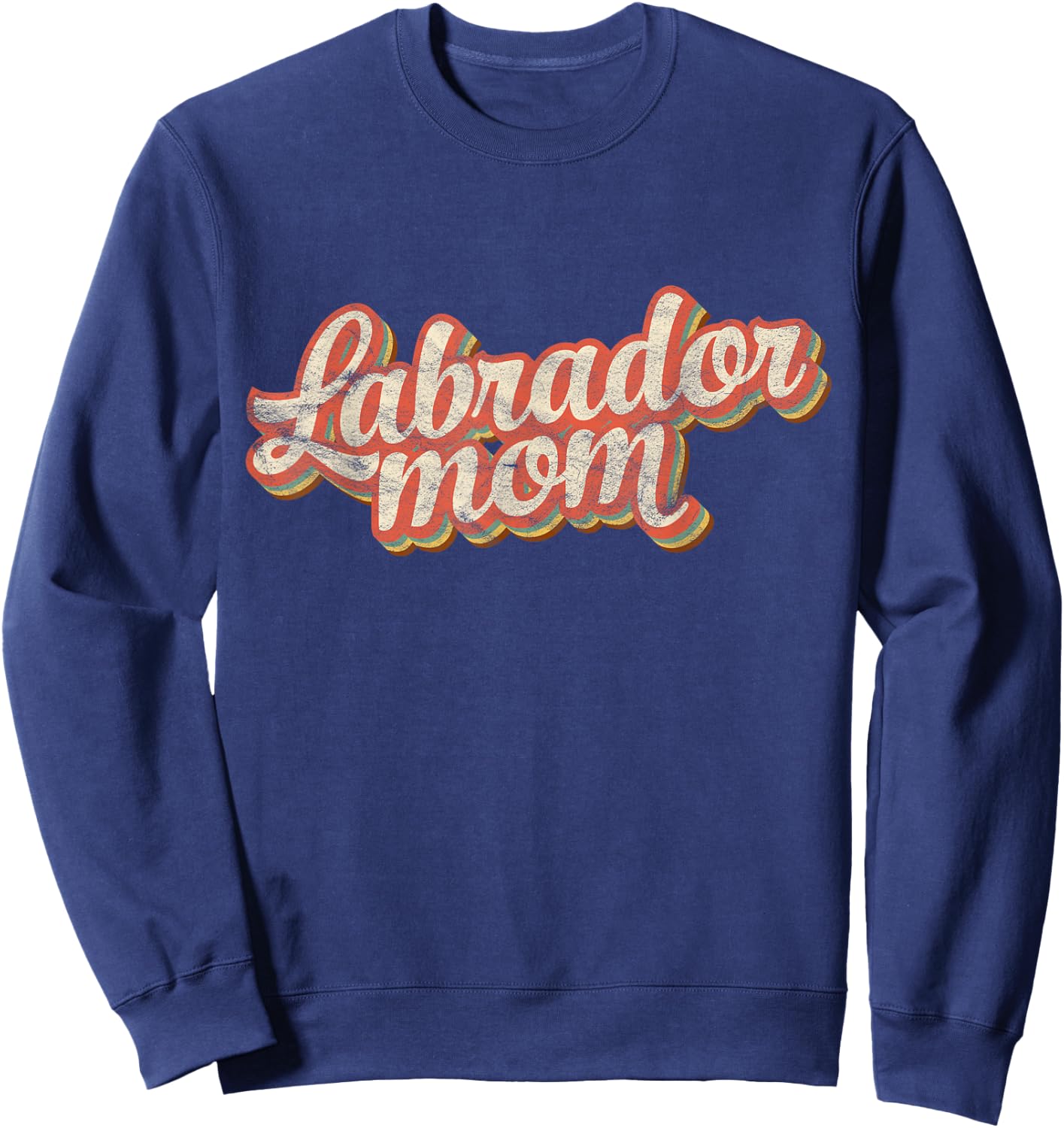 Vintage Labrador Mom Gift Dog Lover Golden Black Lab Mama Women Kids Sweatshirt - Sweatshirt | Navy