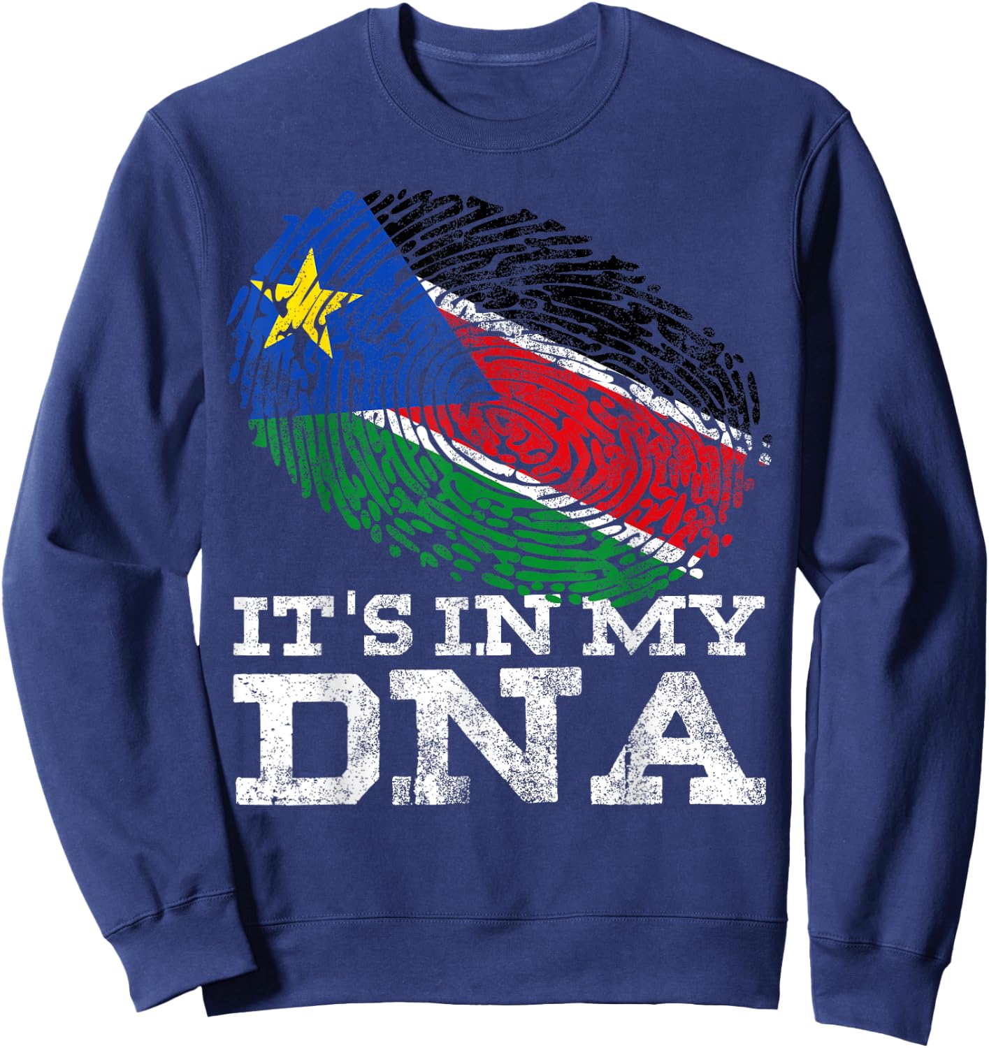 It's In My DNA South Sudanese Gifts Cool South Sudan Flag Sweatshirt - Sweatshirt | Navy