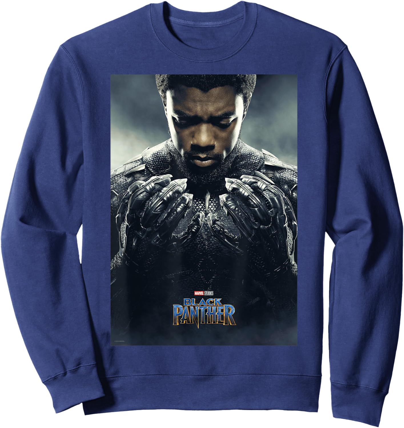 Marvel Black Panther Avengers T'Challa Poster Sweatshirt - Sweatshirt | Navy