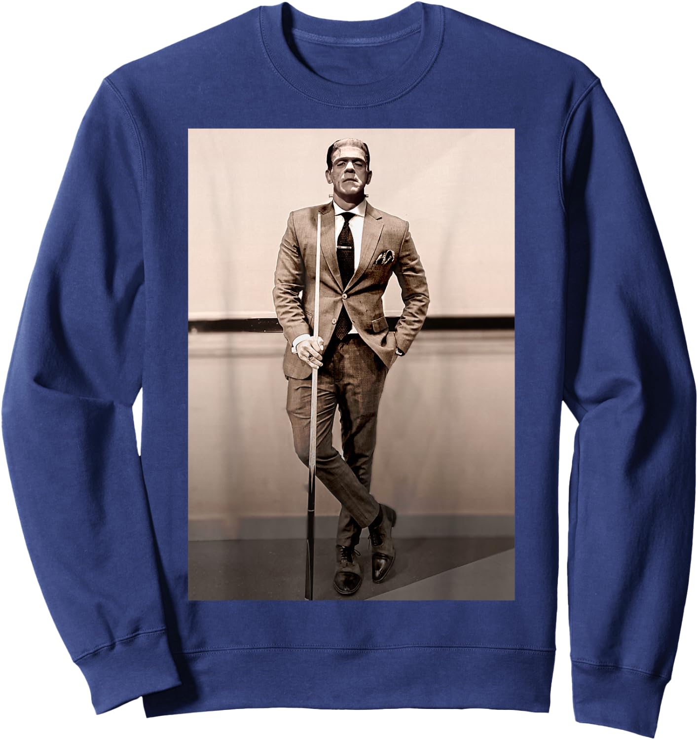 Frankenstein Dapper Frankenstein Monster In Suit Halloween Sweatshirt - Sweatshirt | Navy