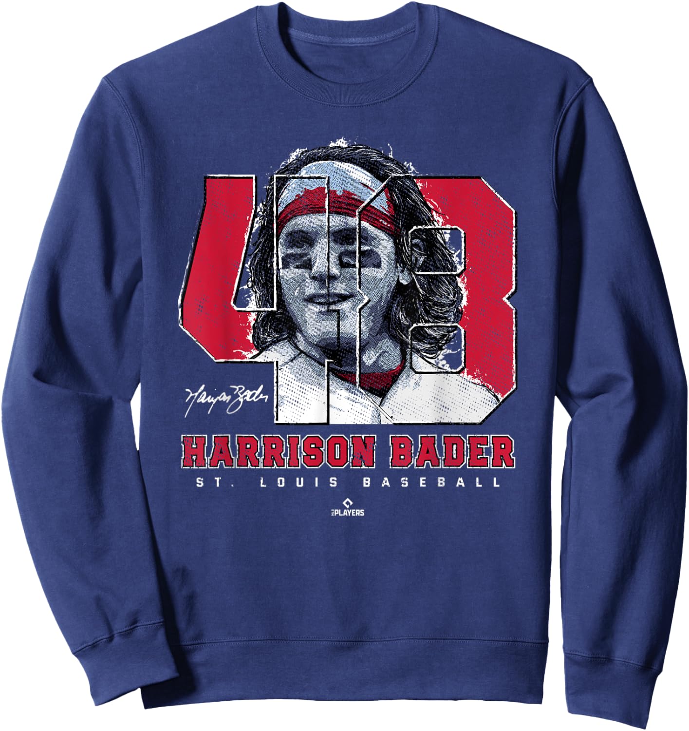 Harrison Bader Silhouette Tots St Louis MLBPA Sweatshirt - Sweatshirt | Navy