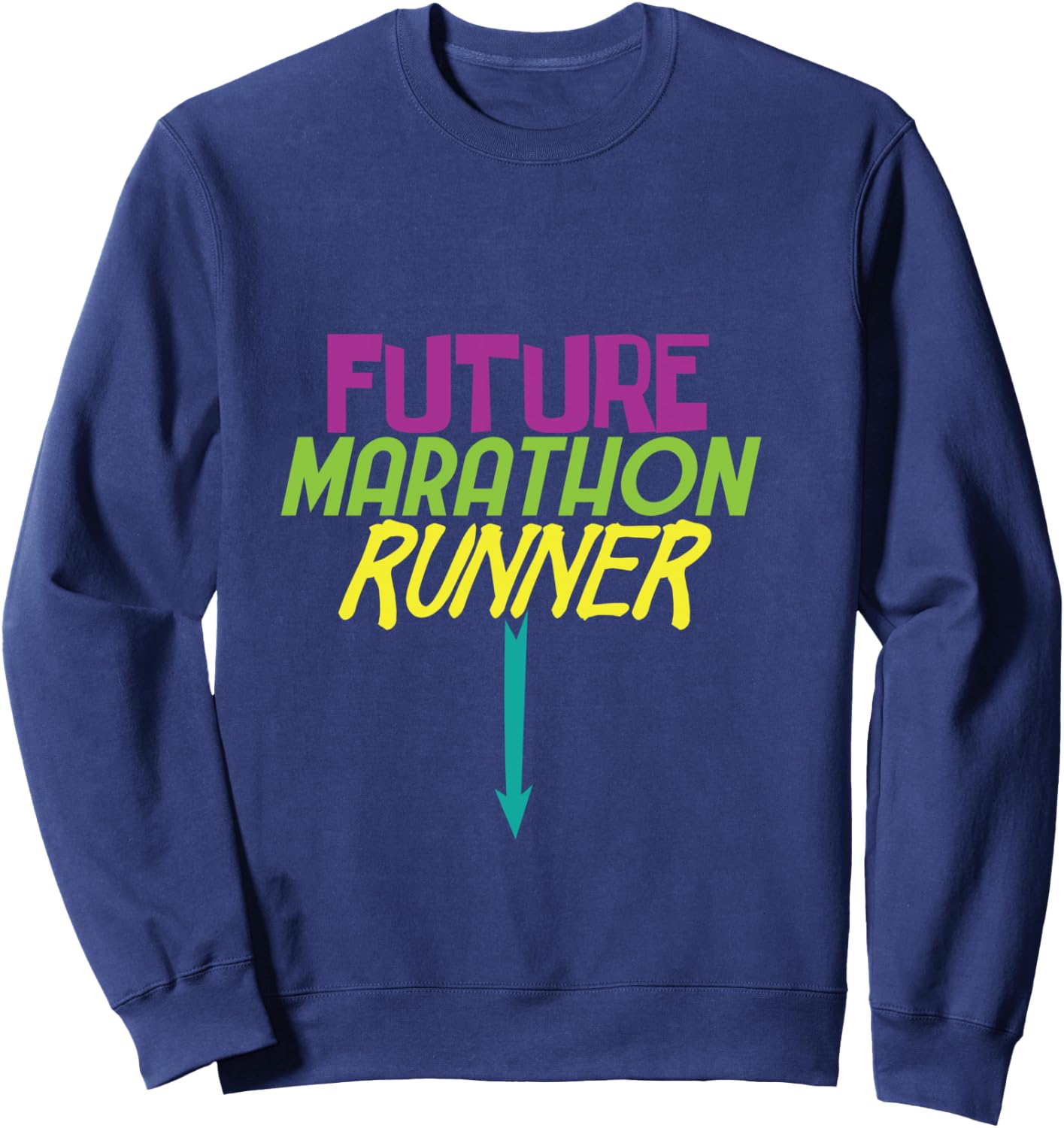 Pregnancy Gift Future Marathon Runner Baby Shower Sweatshirt - Sweatshirt | Navy