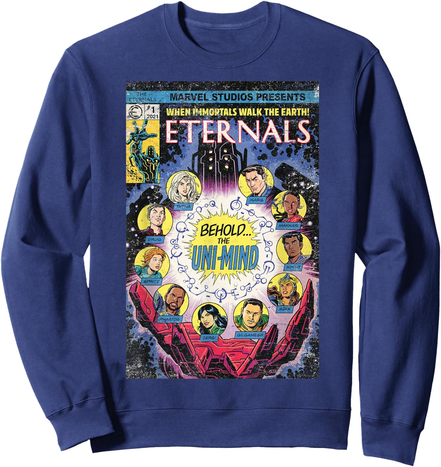 Marvel Eternals Vintage Comic Book Cover Sweatshirt - Sweatshirt | Navy