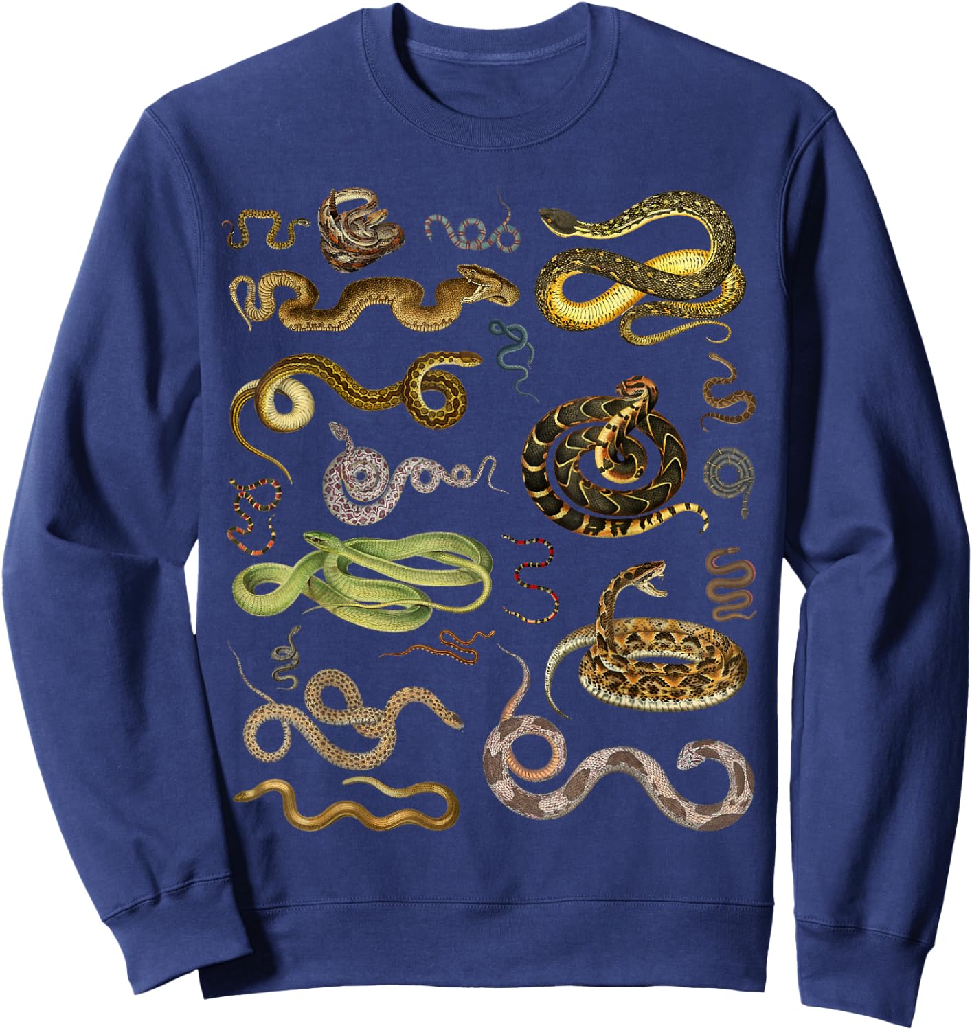 Types Of Snakes Herpetologist Educational Kids Boys Girls Sweatshirt - Sweatshirt | Navy