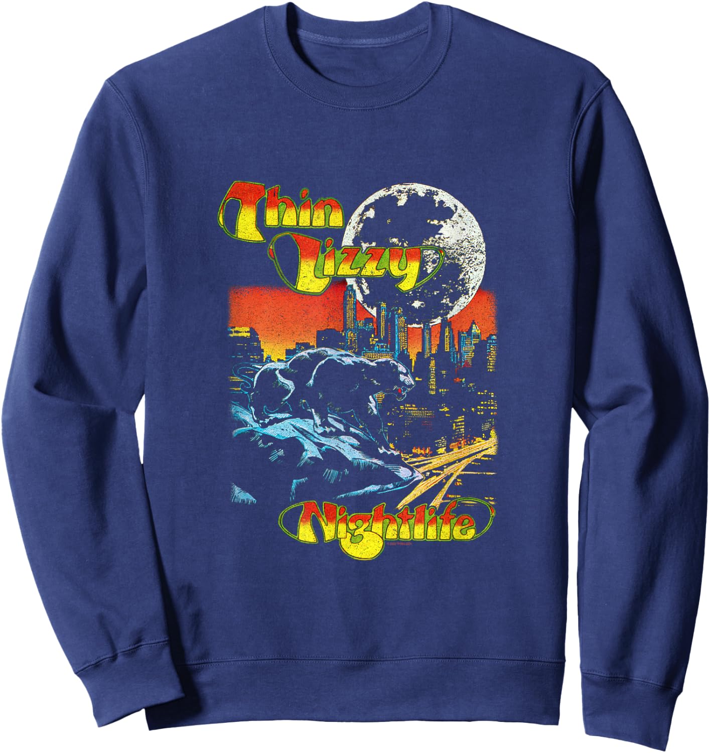 Thin Lizzy - Night Life Extended Sweatshirt - Sweatshirt | Navy