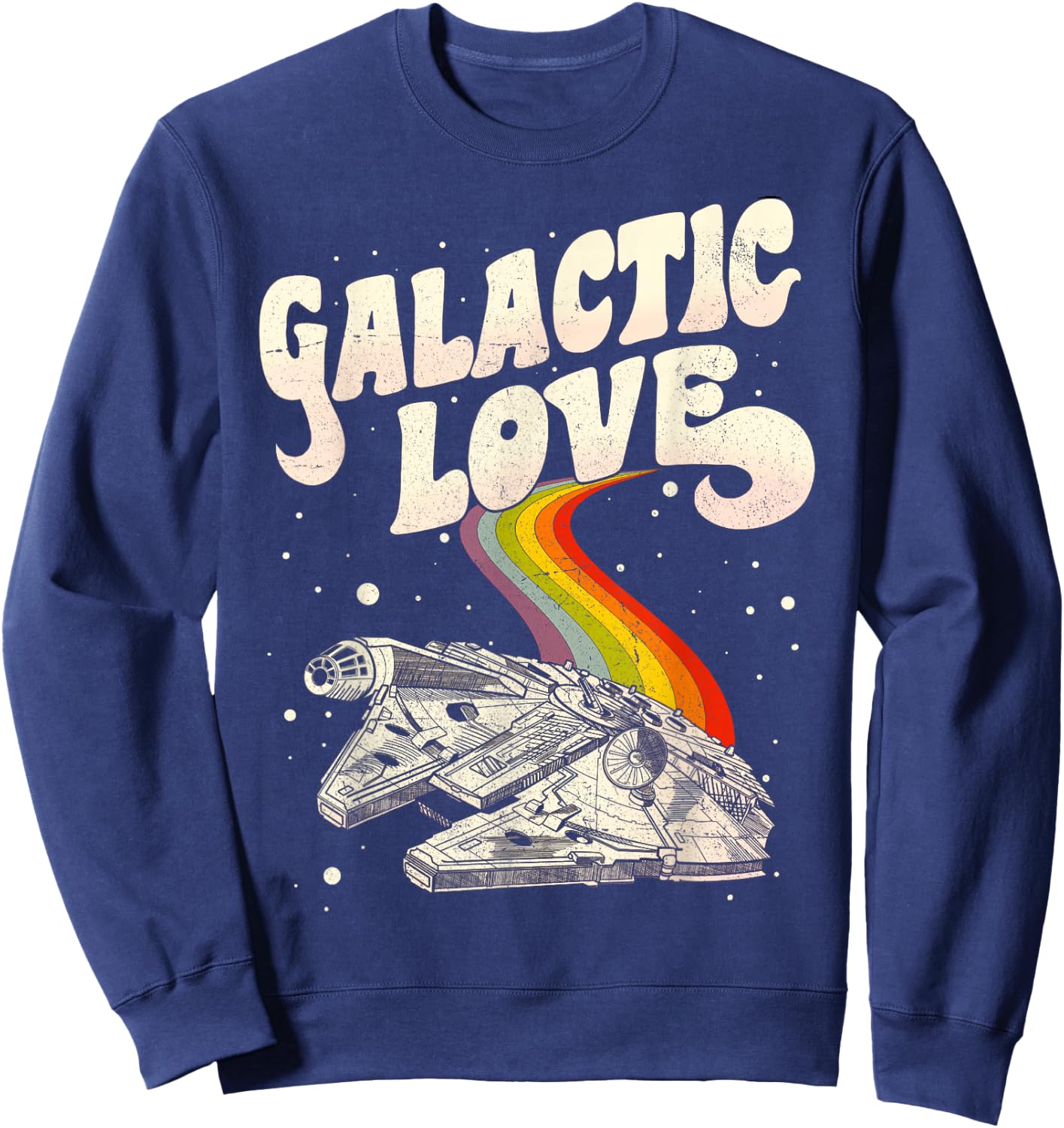 Star Wars Rainbow Millennium Falcon Galactic Love Sweatshirt - Sweatshirt | Navy